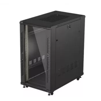19-Zoll-Rack-Schrank LANBERG 22HE 600x1000 mm, schwarz, Glastüren vorne und hinten