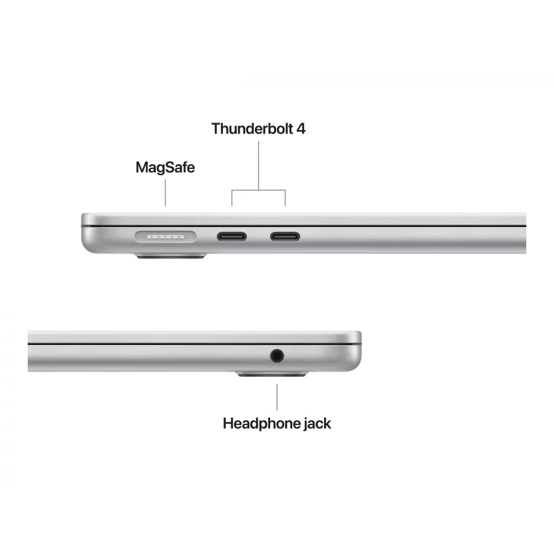 Apple MacBook Air 13,6 Zoll (2025) Laptop MW0W3D/A, Apple M4, 16 GB, 256 GB SSD, Silber