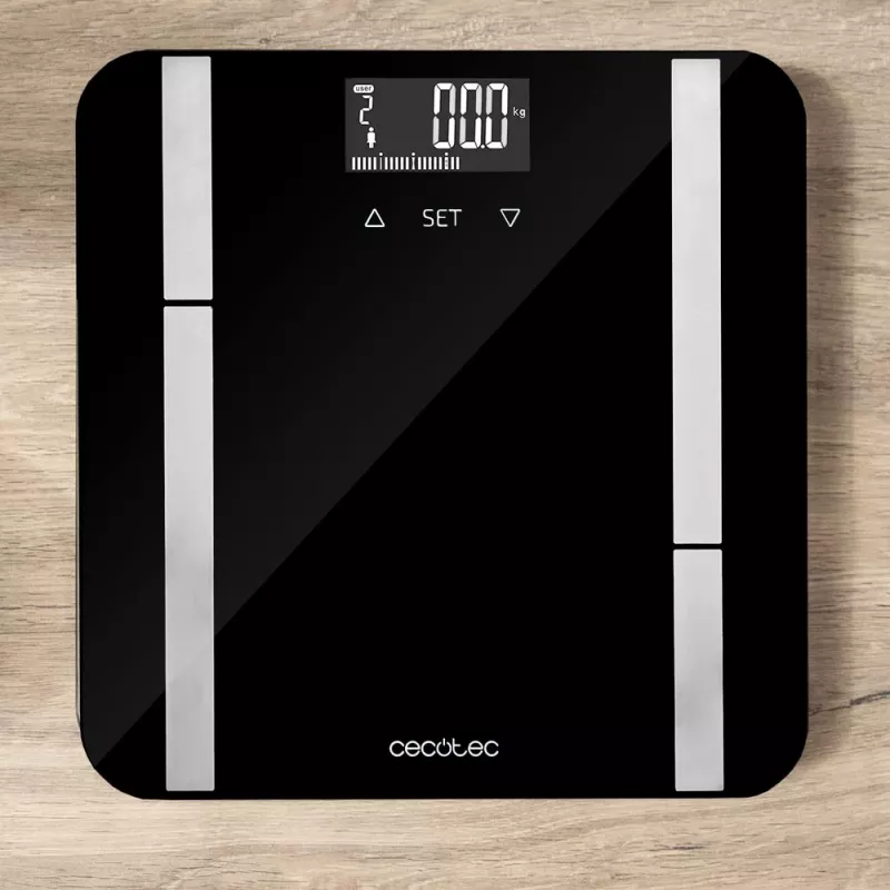Cecotec | Smart-Badezimmerwaage | Surface Precision 9450 Full Healthy | Maximalgewicht (Kapazität) 180 kg | Genauigkeit 100 g | Schwarz