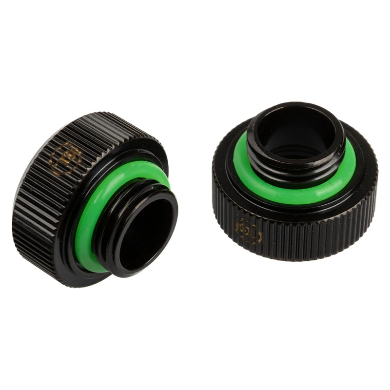Adapter G1/4 Zoll Außengewinde auf 14 mm Hardtube, BitsPower Touchaqua TA-FH14-GB, 2er-Pack, schwarz