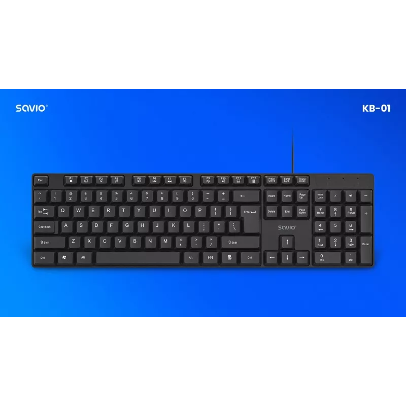 Savio KB-01 Tastatur Home/Office USB QWERTY US Englisch Schwarz