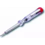 Spannungsprüfer-Schraubendreher Cimco 111320 — isolierter Prüfer, 12,5 cm, Chrom/Rot/Transparent