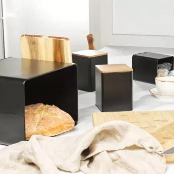 Brotdosen-Set Salter BW129001EU7 Schwarz 4-teilig – Vorratsbehälter für Brot und Backwaren