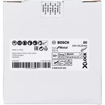 Schleifscheibe Bosch X-LOCK R574 Best for Metal 125 mm K 80, Schleifscheibe für Metall
