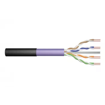 DIGITUS Professional Installation Cable - Bulk Cable - 500 m - UTP - CAT 6 - Halogenfrei, Außenbereich, robust - Schwarz