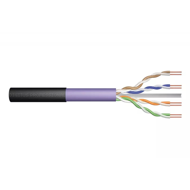 DIGITUS Professional Installation Cable - Bulk Cable - 500 m - UTP - CAT 6 - Halogenfrei, Außenbereich, robust - Schwarz