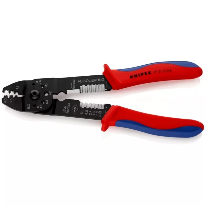 Knipex 97 21 215 B Crimpwerkzeug Schwarz, Blau, Rot