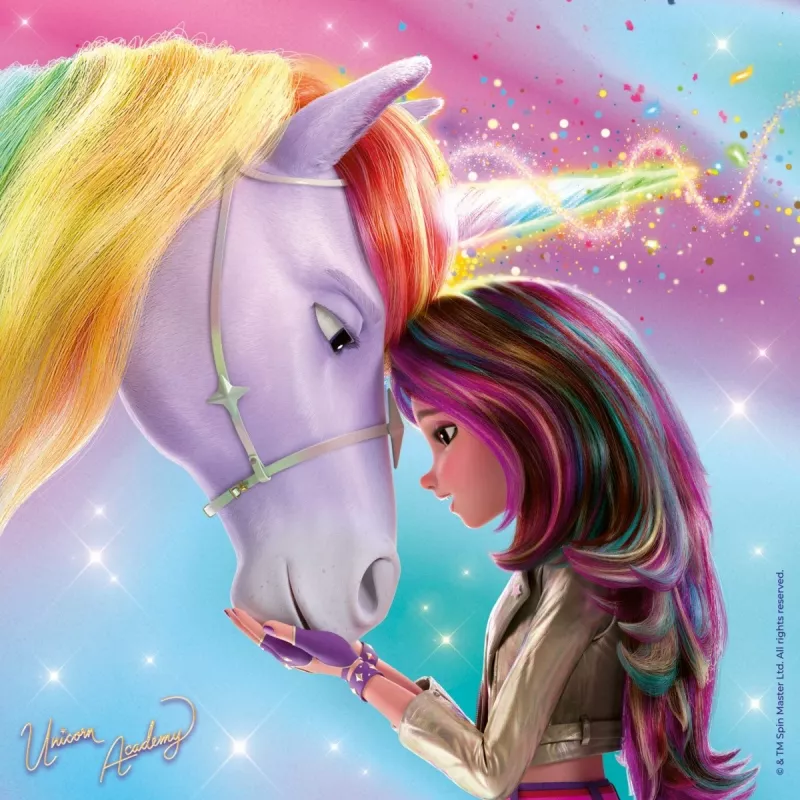 Puzzle Ravensburger Unicorn Academy – 3 x 49 Teile, Set für Kinder