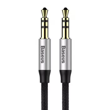 Baseus Yiven Audio-Kabel 3,5-mm-Klinkenstecker M30 1,5 m Silber + Schwarz