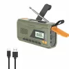 Tragbares UKW-Radio MANTA RDI401G mit Solarpanel, Dynamokurbel, 4000–4500 mAh Akku, 5 V USB-Ausgang, 3 W, Taschenlampe