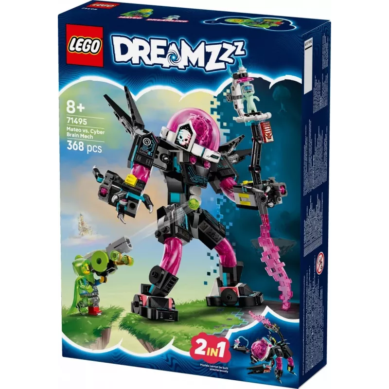 Konstruktionsspielzeug LEGO 71495 Mateo vs. Cyberbrain Mech – Spielset mit Minifiguren und baubarem Mech