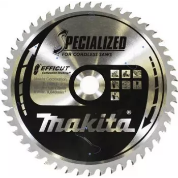Makita Efficut - Kreissägeblatt - für Holz, Metall, WPC (Holz-Kunststoff-Verbundwerkstoffe) - 190 mm - 50 Zähne - für Makita DLS713NZ, DLS714NZ (E-12251)