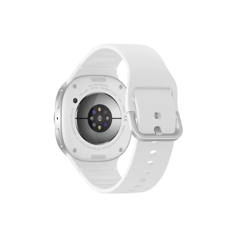 Samsung Galaxy Watch 8 3,3 cm (1,3 Zoll) AMOLED 40 mm Digital 438 x 438 Pixel Touchscreen 4G Silber Wi-Fi GPS (Satellit)
