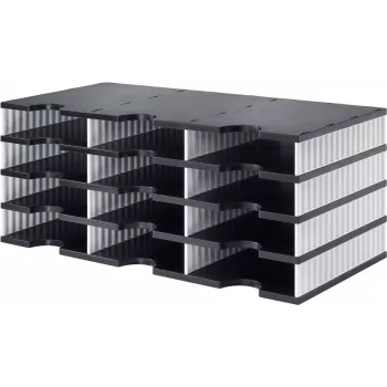 styrodoc trio Dokumenten-Ablagebox Polystyrol Schwarz - Weiß (268-0304.09)