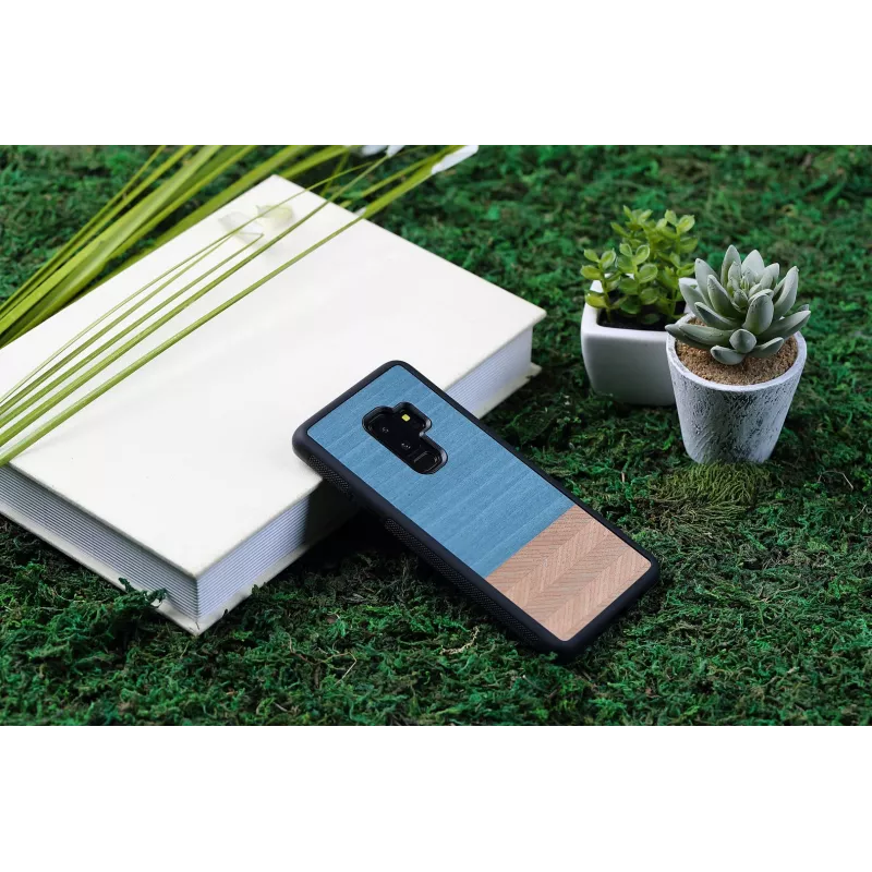 Smartphone-Hülle man and wood für Samsung Galaxy S9 Plus — Denim Schwarz