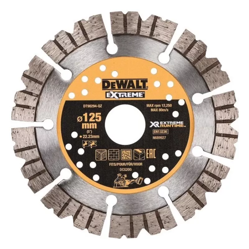 Schleifscheibe DeWalt 125 x 22 mm Extreme Runtime Diamanttrennscheibe für Stein, gekröpfte Ausführung