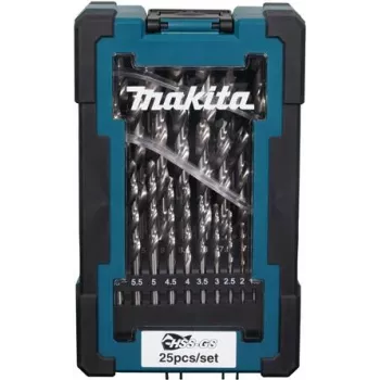 Bohrer-Set Makita D-78368 HSS-GS, 25-teilig, Hochleistungs-Schnellarbeitsstahl