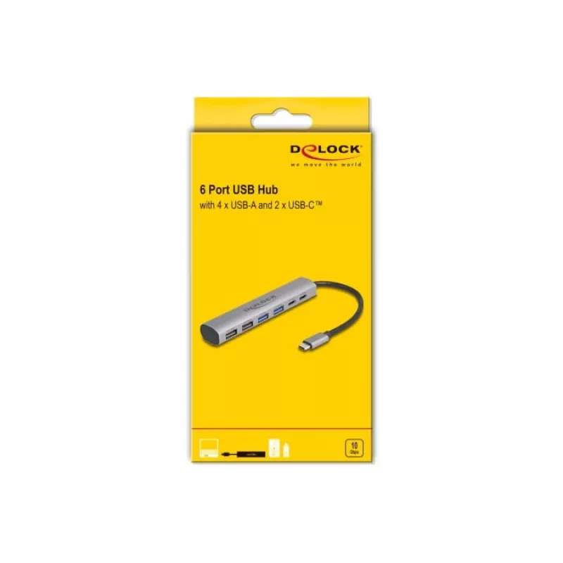 DeLOCK 64232 Laptop-Dock kabelgebunden USB 3.2 Gen 1 Typ-A Typ-C Grau