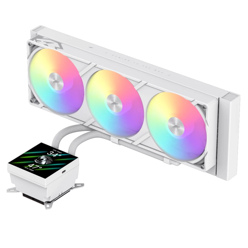 Gamemax CPU-Flüssigkeitskühler | GLACIER 360 LCD WH | Intel, AMD