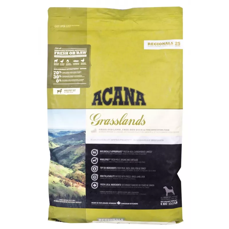 ACANA Highest protein Grasslands Dog - Trockenfutter für Hunde - 6kg