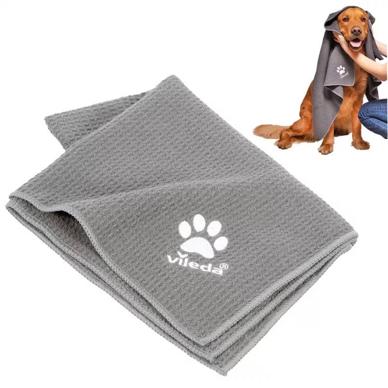 Mikrofaserhandtuch VILEDA 172651 für Katzen und Hunde, Grau, 650×1000 mm, Polyamid