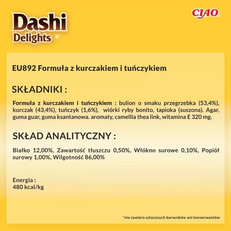 Feuchte Katzenleckerlis INABA Dashi Delights Delicate Flakes Huhn mit Thunfisch 40 g Beutel