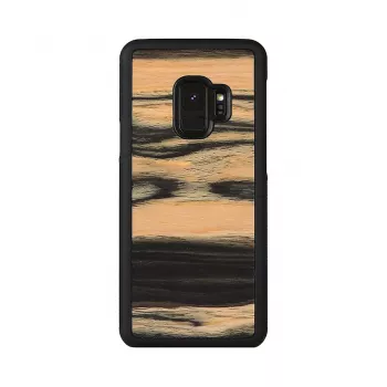 Smartphone-Hülle aus Holz für Samsung Galaxy S9, Weißes Ebenholz/Schwarz-Finish