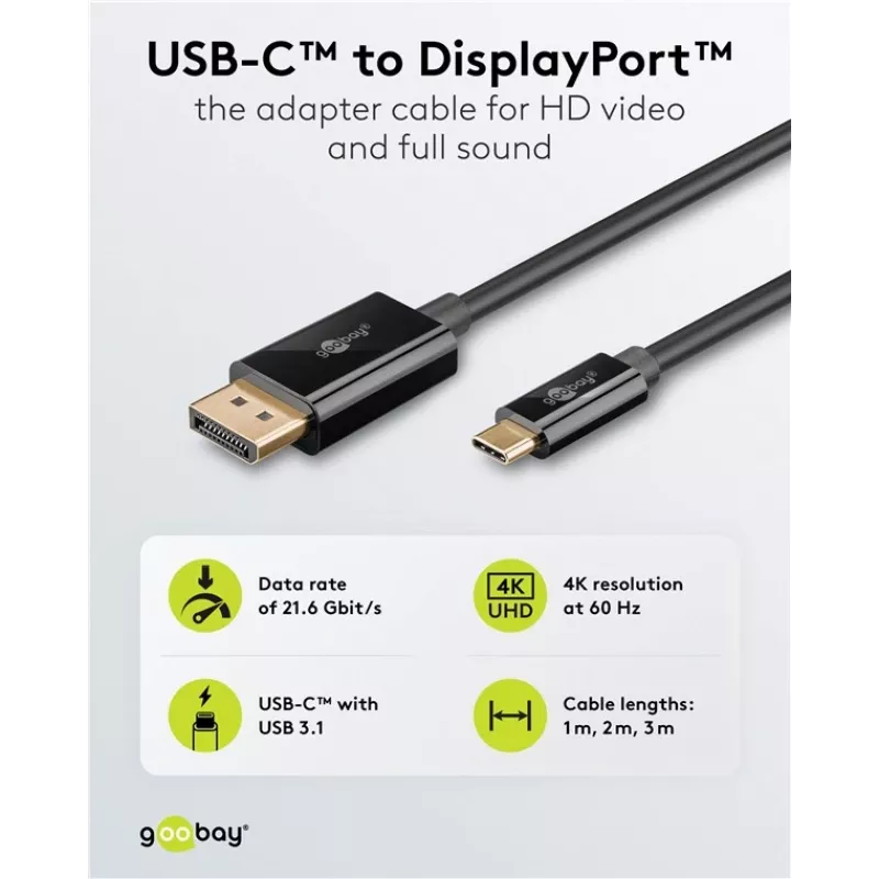 USB-C-zu-DisplayPort-Kabel GOOBAY 75704, 1 m, bis zu 4K@60Hz