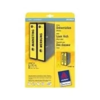 Ordnerrückenetiketten Avery L4755-20 Gelb 61 x 297mm