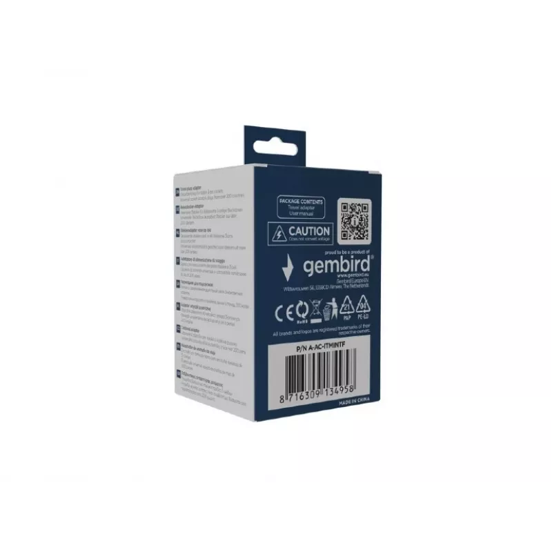Netzadapter GEMBIRD A-AC-ITMINTF 10 A — Welt-auf-Italien-Steckeradapter