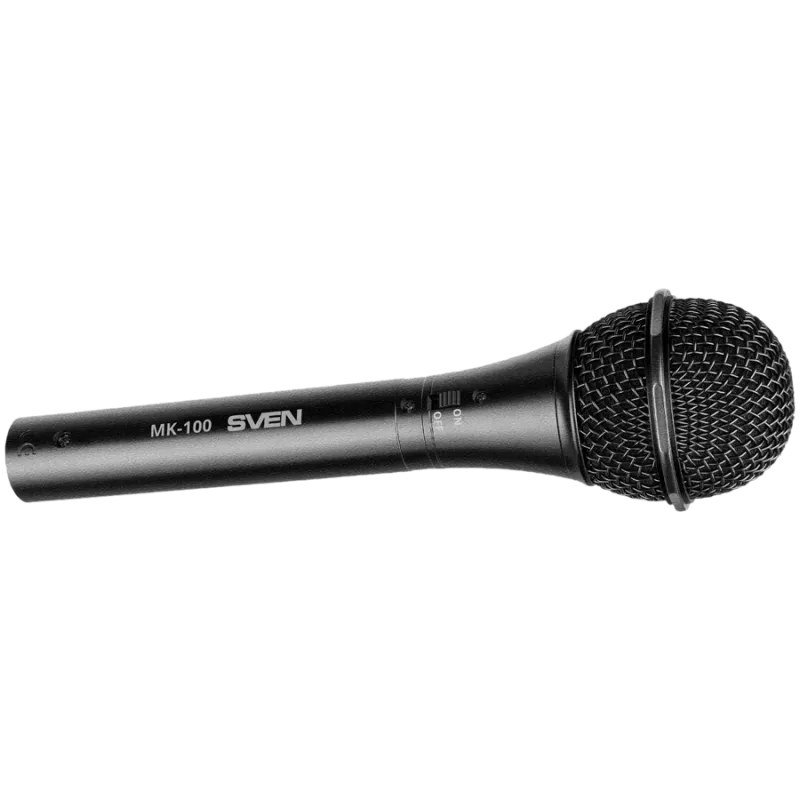 Mikrofon SVEN MK-100 (Kabelgebunden, dynamisch, Metall, Kabel 4,0 m, 6,3/3,5 mm Klinke, Niere, schwarz)