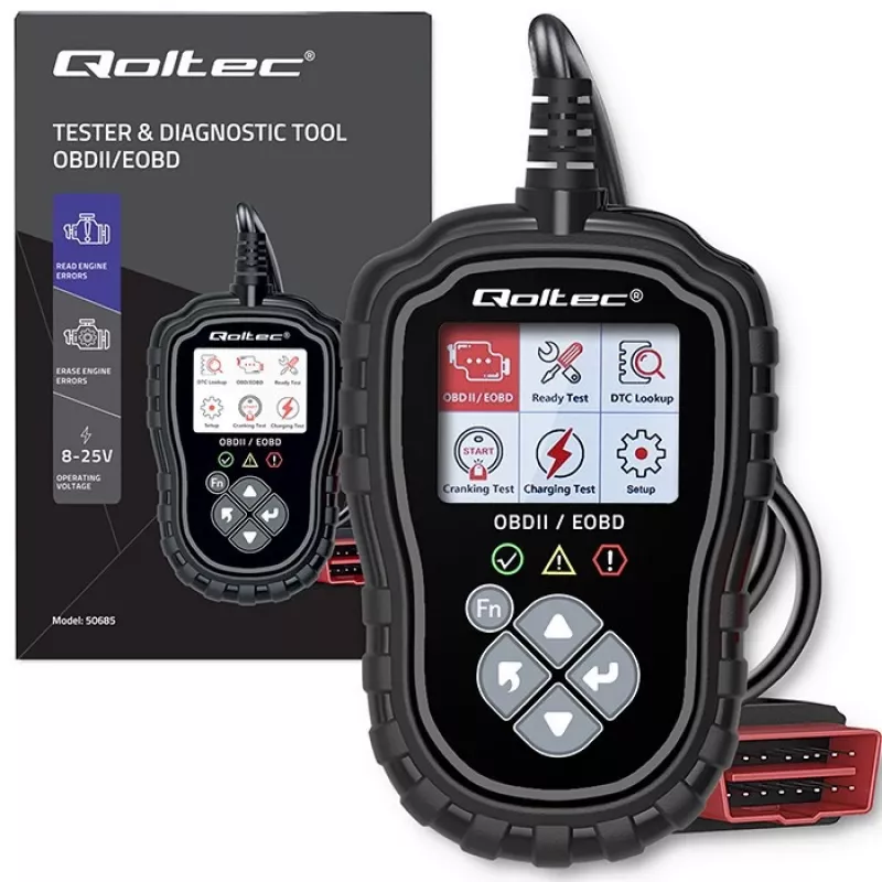 OBDII-Diagnosetester QOLTEC ProLine 50685 — Fahrzeug-OBD-II-Scanner für 8V/25V-Systeme