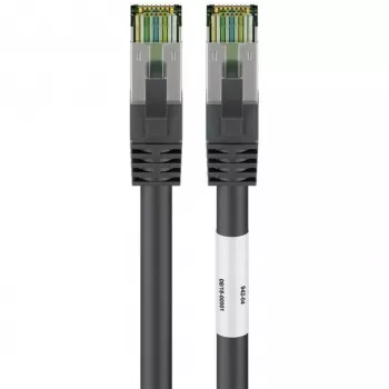 Goobay CAT 8.1 Patchkabel, S/FTP (PiMF), Schwarz, 2 m - LSZH halogenfrei, Kupfer AWG 24 (66722)