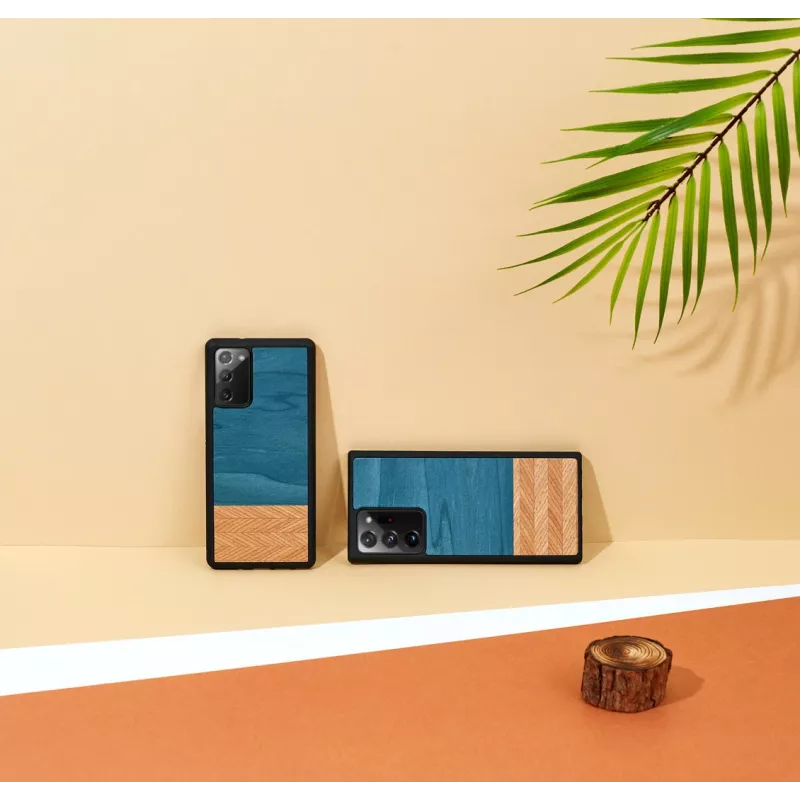 Smartphone-Hülle man and wood Galaxy Note 20 Denim Schwarz – schützende Hülle im Denim-Stil