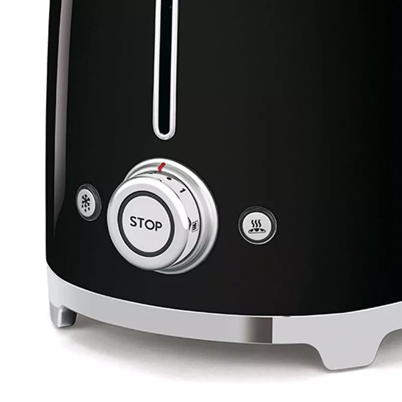 Smeg - TSF02 Toaster 4 Scheiben - Schwarz/lackiert/BxHxT 41x20,8x21,5 cm/6 Röststufen/1500W