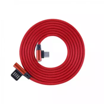 Sbox USB->Type-C 90 m/m 1,5m Type-C-90R Erdbeerrot