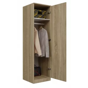 Kleiderschrank Topeshop SD-50 SON KPL 5 Regale 1 Tür Eiche