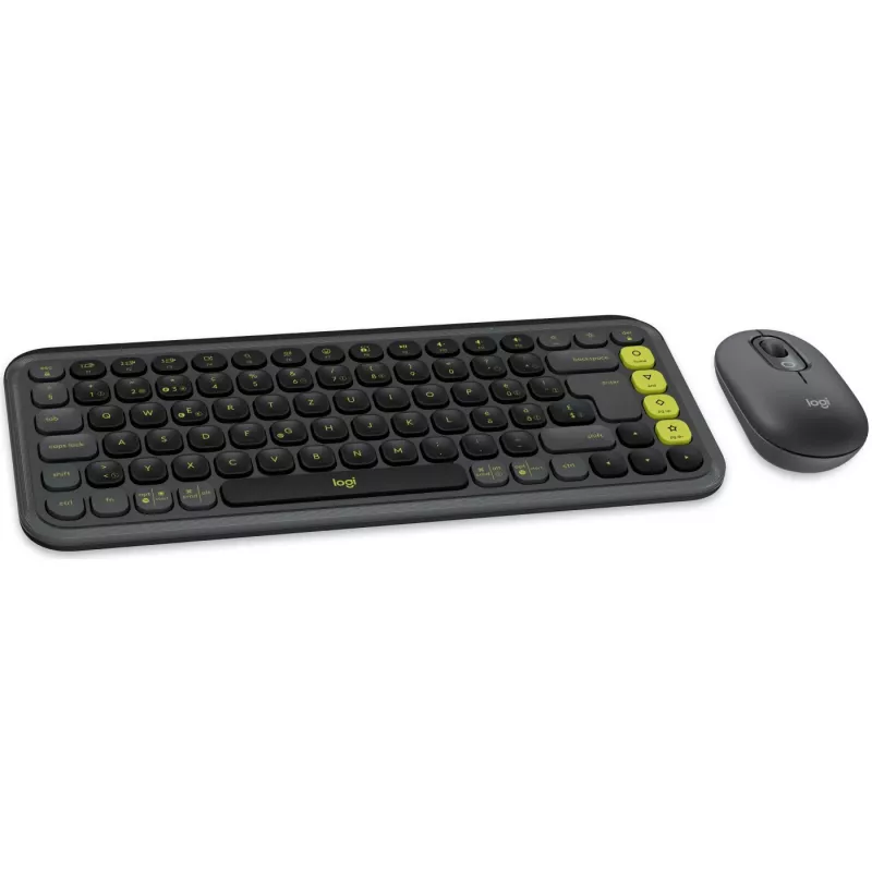 Logitech POP ICON COMBO Swiss, Grafit/Grün, Bluetooth, Swiss, 920-013275