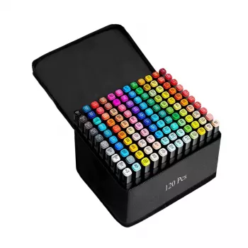 Alkoholmarker-Set Extralink 120 Farben Dual-Tips