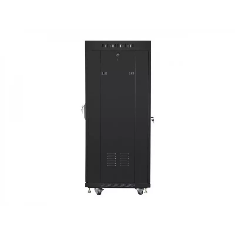 Freistehendes Rack LANBERG FF01-6627-12BL 19 Zoll 27HE 600x600 mm Glastür, 800 kg Tragfähigkeit