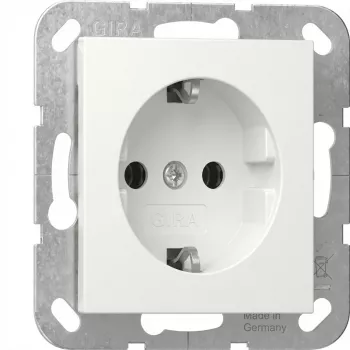 gira SCHUKO-Steckdose System 55 Reinweiß Modell 418803 — Unterputz-Schutzkontaktsteckdose