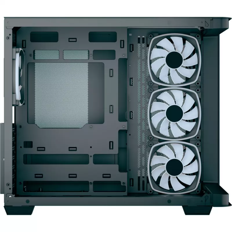 Tower-PC-Gehäuse AEROCOOL P500C EVO-G-BK-v1 mit 2 Hartglas-Seitenteilen, Schwarz