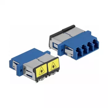 Optischer Faserkoppler DeLOCK 86903 LC Quad Buchse auf LC Quad Buchse Singlemode blau