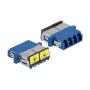 Optischer Faserkoppler DeLOCK 86903 LC Quad Buchse auf LC Quad Buchse Singlemode blau