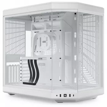 PC-Gehäuse HYTE Y70 Midi Tower Weiß – unterstützt EATX, GPU bis zu 42,2 cm, CPU-Kühlerhöhe 18 cm