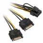 2x 15-Pin-SATA zu 1x 6-Pin-PCIe Adapter - Adapter - Digital/Daten (AK-CBPW19-15)