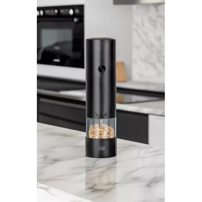 Salzmühle PROMIS MP34, Keramikmahlwerk, einstellbarer Mahlgrad, 180 mm, schwarz, USB
