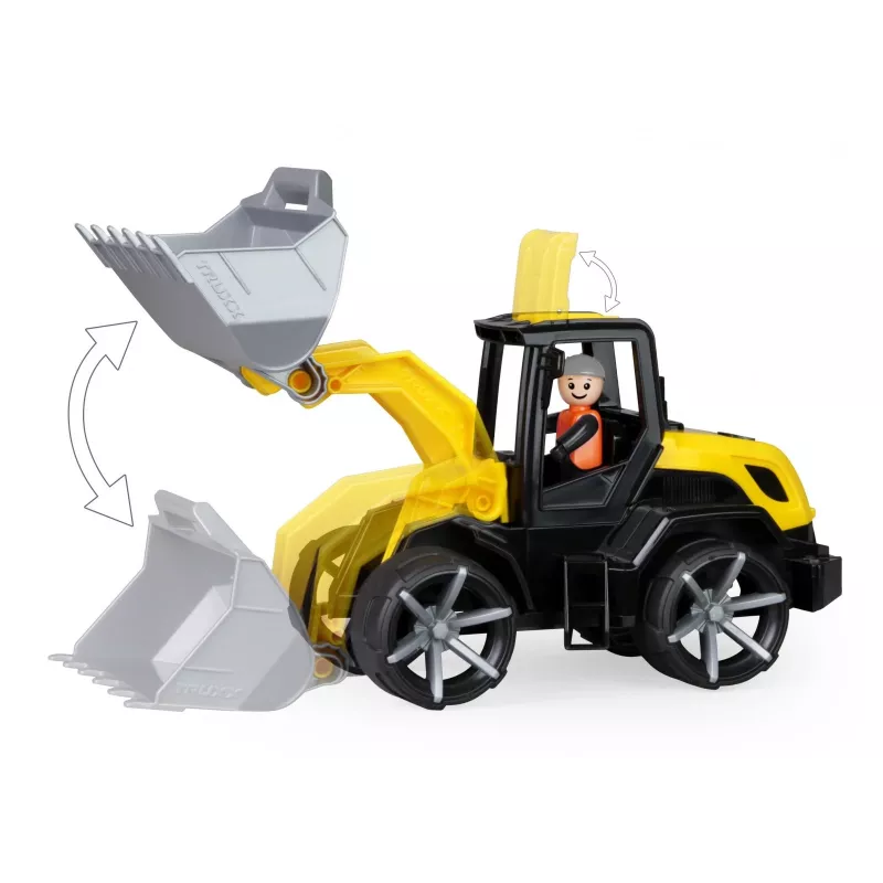 Spielzeug-Bulldozer Lena Truxx 2 Open Box 04512, Kunststoff-Baufahrzeug, Schiebespielzeug, kompakte Größe