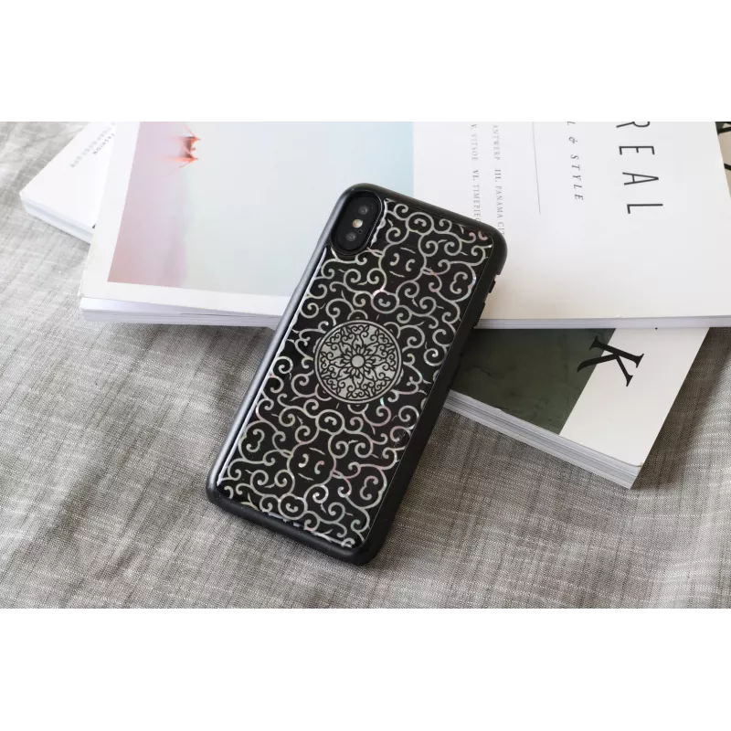 Smartphone-Hülle iKins für iPhone XS / XS S Liana — Schwarz