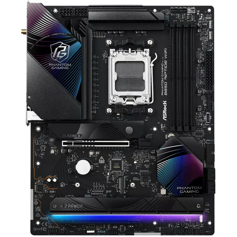 Mainboard ASRock Phantom Gaming B850 Riptide WiFi — AMD B850, Socket AM5, ATX, DDR5, 4x M.2, Wi‑Fi 7, 2.5Gb LAN